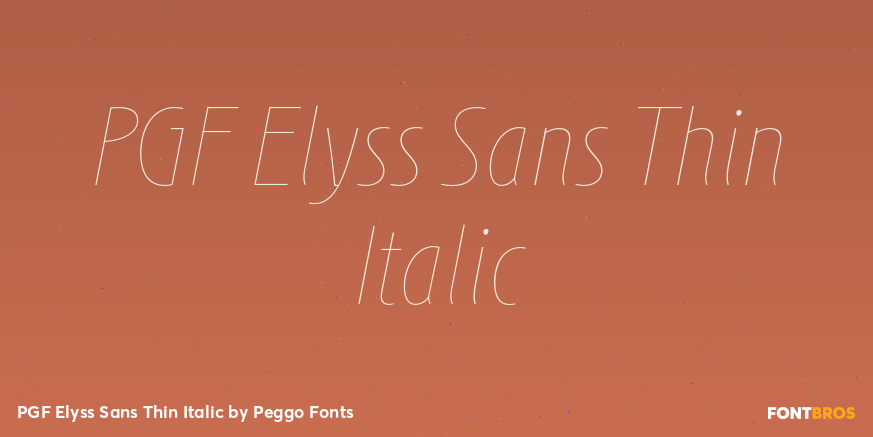 PGF Elyss Sans Thin Italic Poster