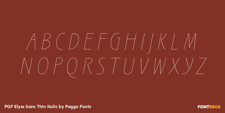 PGF Elyss Sans Thin Italic Font Poster #2