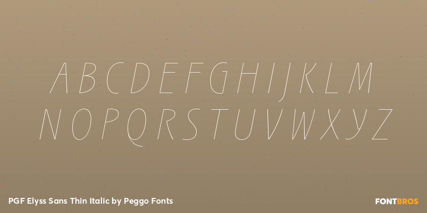 PGF Elyss Sans Thin Italic Font Poster #1