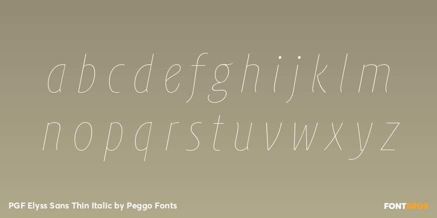 PGF Elyss Sans Thin Italic Font Poster #1