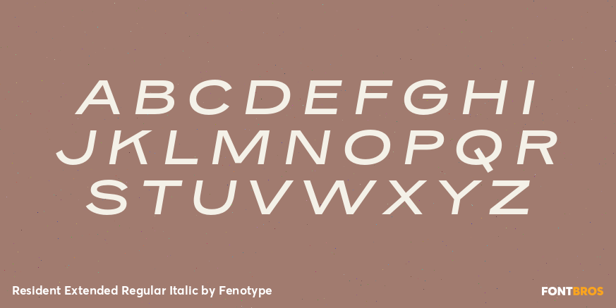 Resident Extended Regular Italic Font Poster #2
