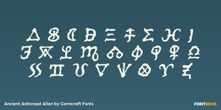 Ancient Astronaut Alien Font Poster #2