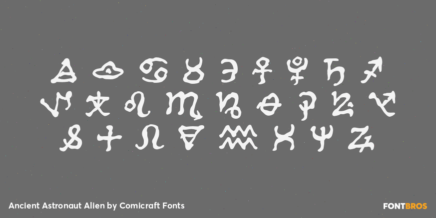 Ancient Astronaut Alien Font Poster #3