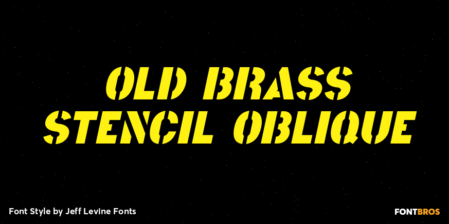 Old Brass Stencil Oblique Poster