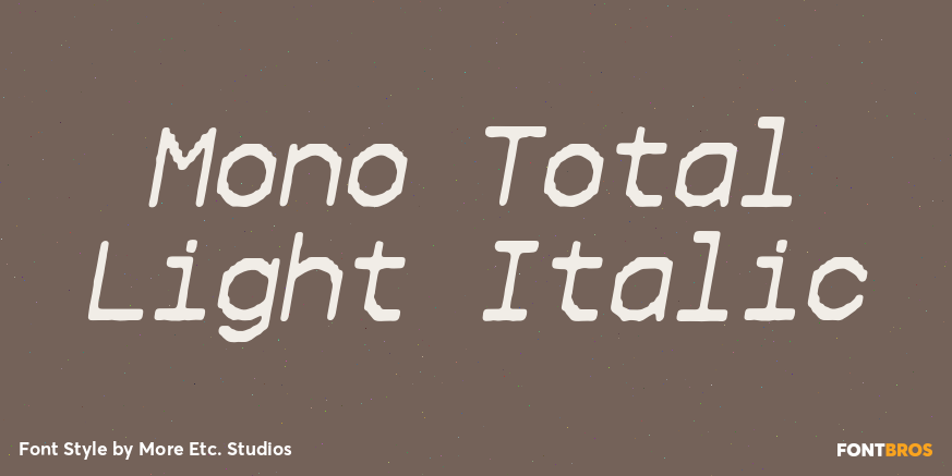 Mono Total Light Italic Poster