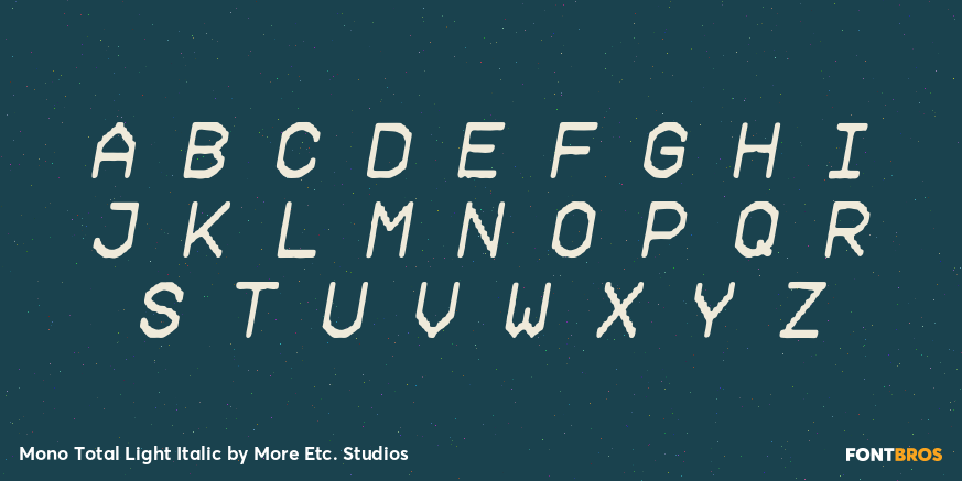 Mono Total Light Italic Font Poster #2