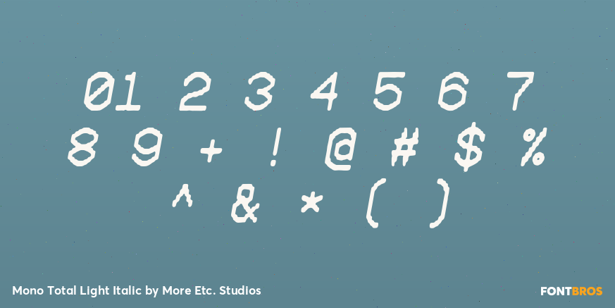Mono Total Light Italic Font Poster #4