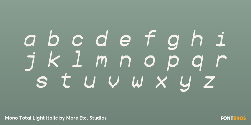 Mono Total Light Italic Font Poster #1
