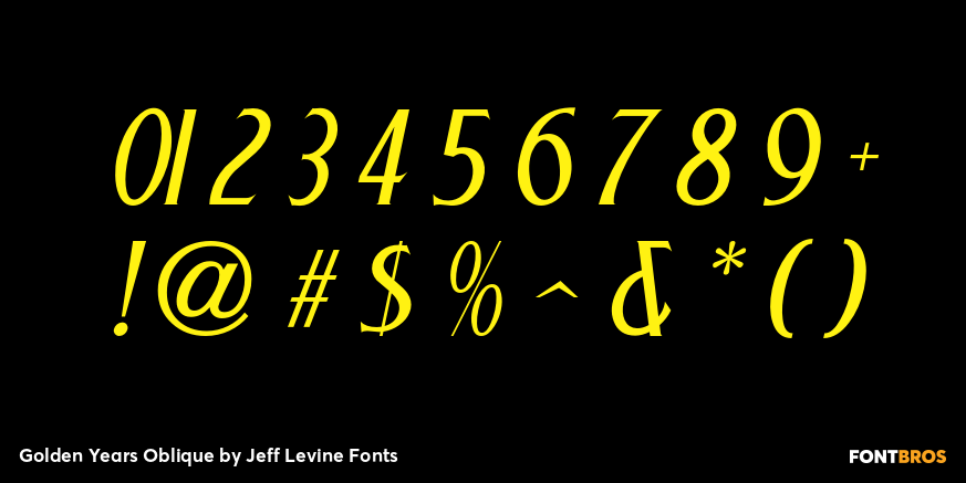 Golden Years Oblique Font Poster #1