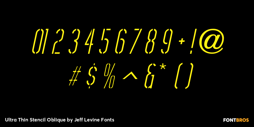 Ultra Thin Stencil Oblique Font Poster #4