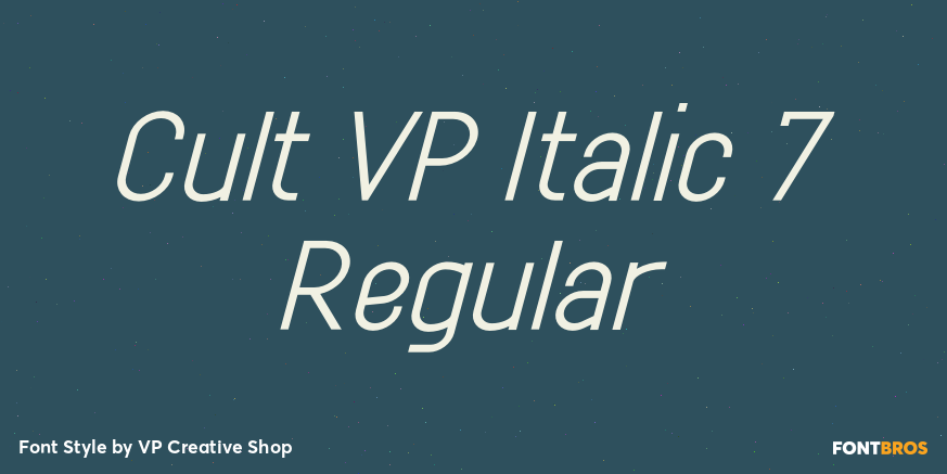 Cult VP Italic 7 Regular Font Poster #1