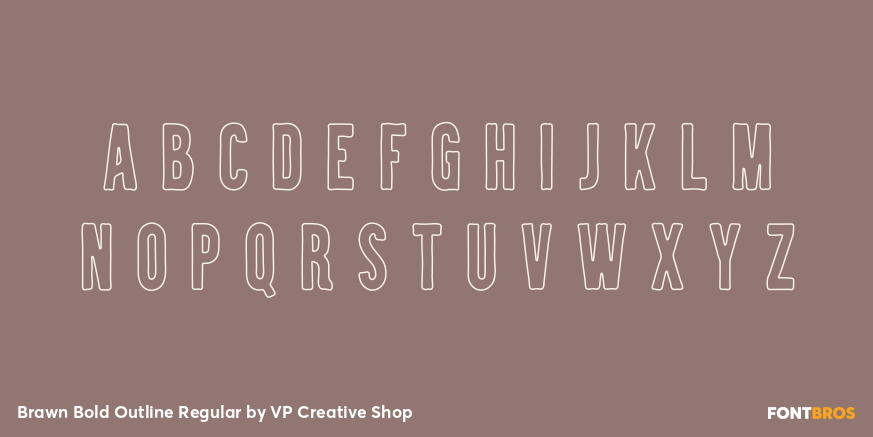 Brawn Bold Outline Regular Font Poster #3
