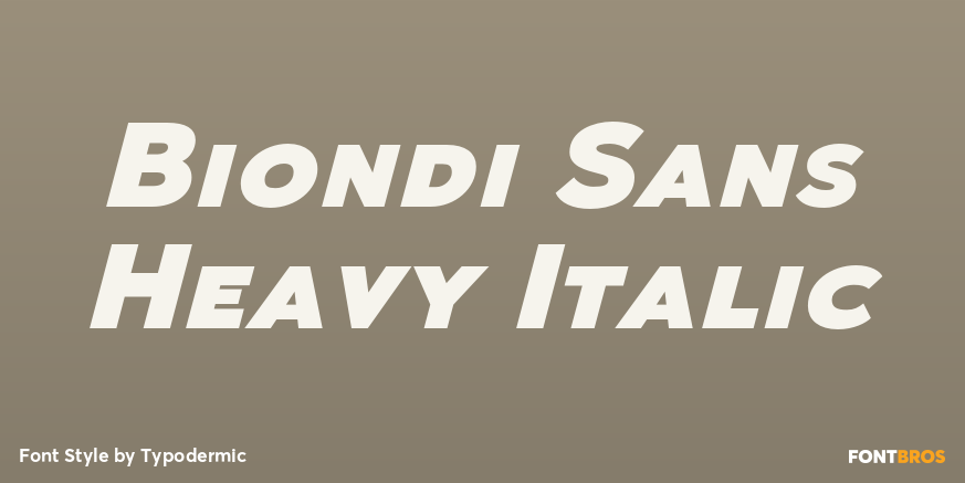 Biondi Sans Heavy Italic Font Poster #1