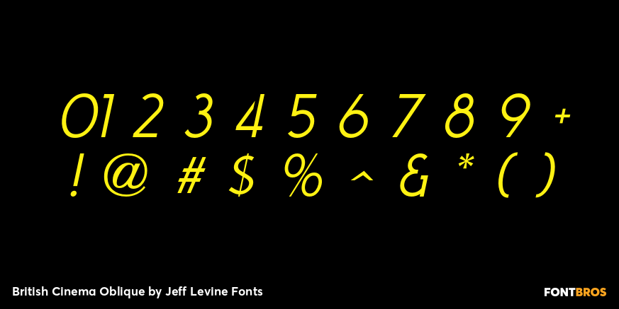 British Cinema Oblique Font Poster #4