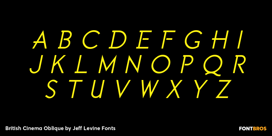 British Cinema Oblique Font Poster #1