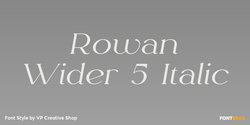 Rowan Wider 5 Italic Poster