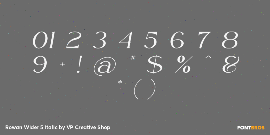 Rowan Wider 5 Italic Font Poster #1