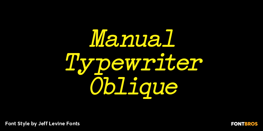 Manual Typewriter Oblique Font Poster #1