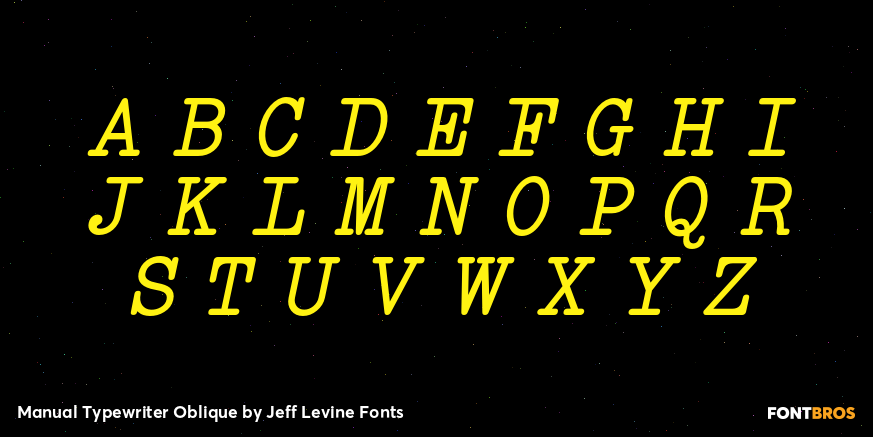 Manual Typewriter Oblique Font Poster #2