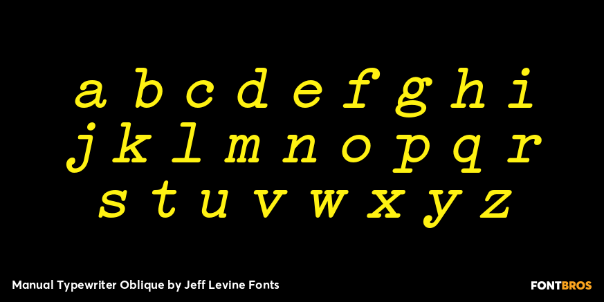 Manual Typewriter Oblique Font Poster #3