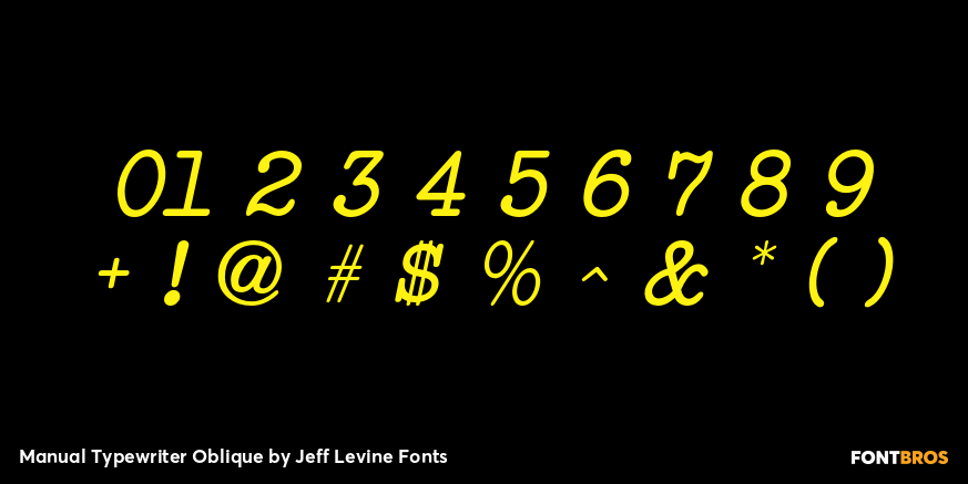 Manual Typewriter Oblique Font Poster #4