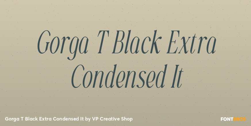 Gorga T Black Extra Condensed It Font Poster #1