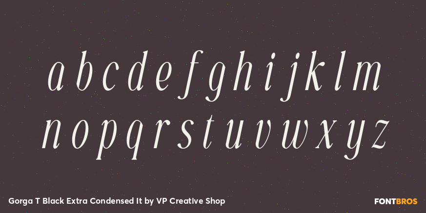 Gorga T Black Extra Condensed It Font Poster #3