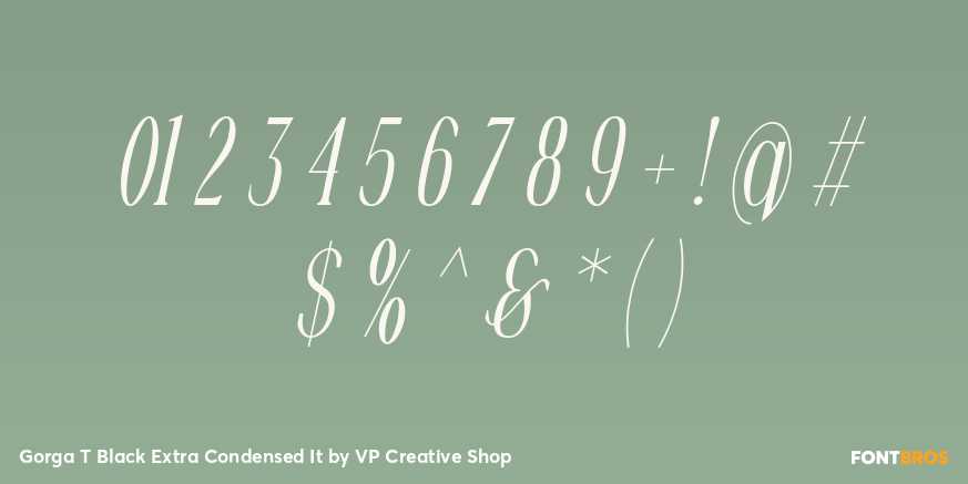 Gorga T Black Extra Condensed It Font Poster #4