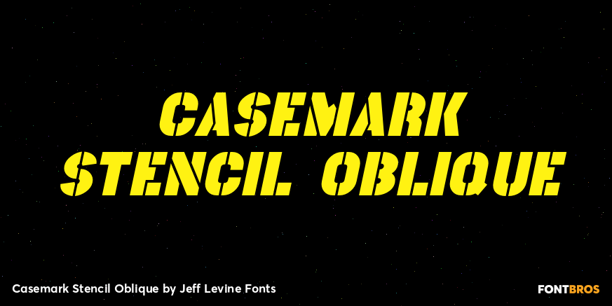 Casemark Stencil Oblique Font Poster #1