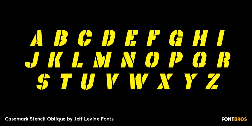 Casemark Stencil Oblique Font Poster #3
