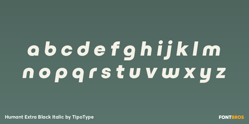 Humant Extra Black Italic Font Poster #1