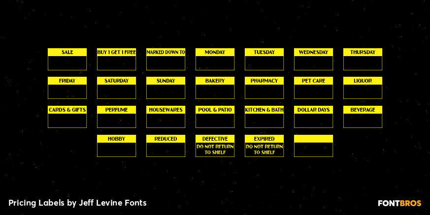 Pricing Labels Font Poster #3