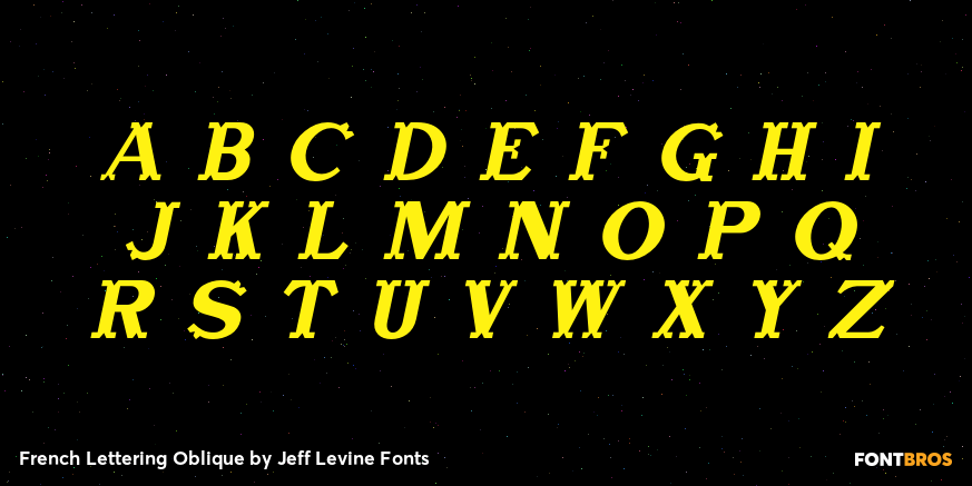 French Lettering Oblique Font Poster #2