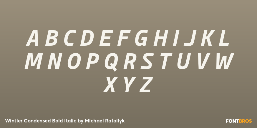 Wintler Condensed Bold Italic Font Poster #1