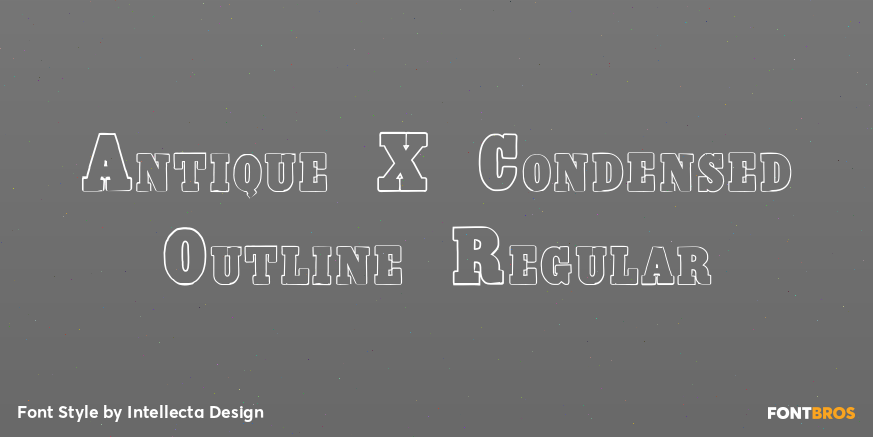 Antique X Condensed Outline Regular Poster