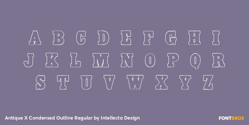 Antique X Condensed Outline Regular Font Poster #2