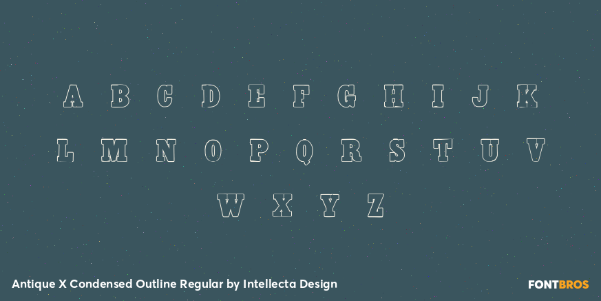 Antique X Condensed Outline Regular Font Poster #3
