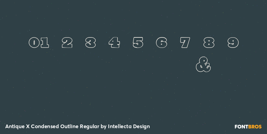 Antique X Condensed Outline Regular Font Poster #4