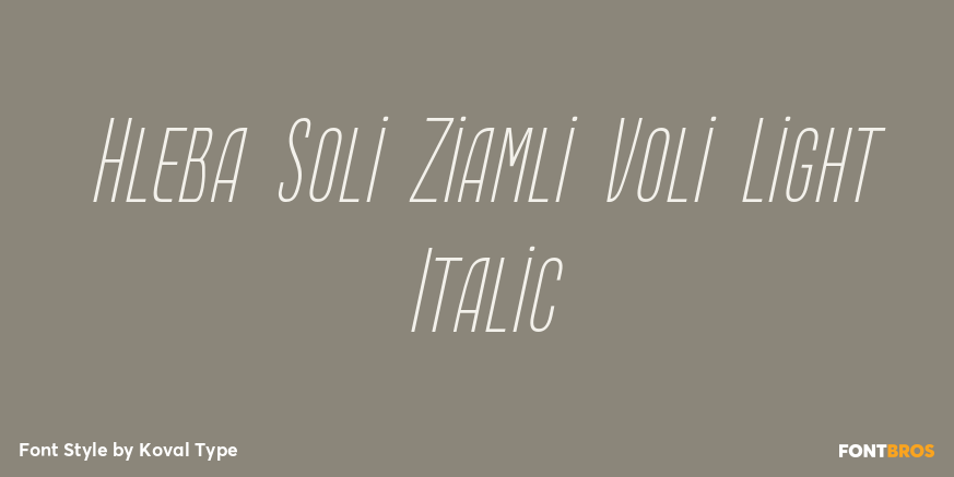 Hleba Soli Ziamli Voli Light Italic Poster
