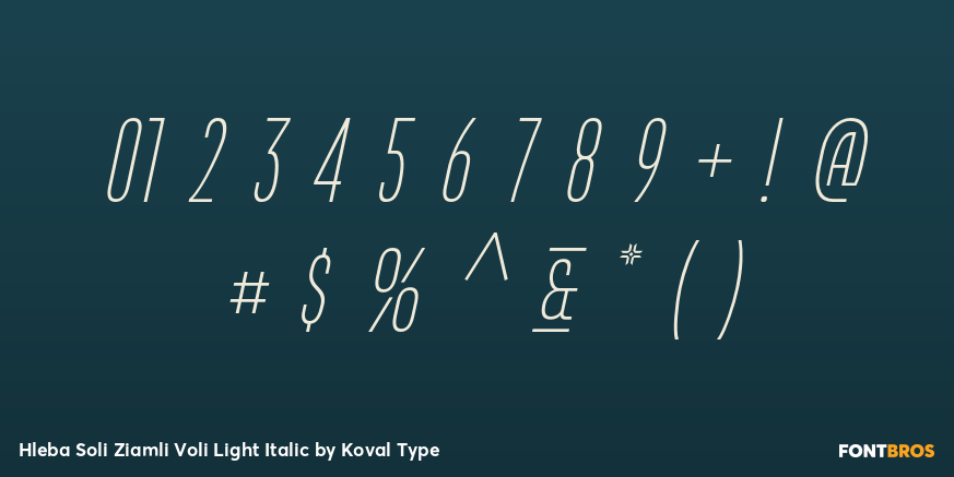 Hleba Soli Ziamli Voli Light Italic Font Poster #1