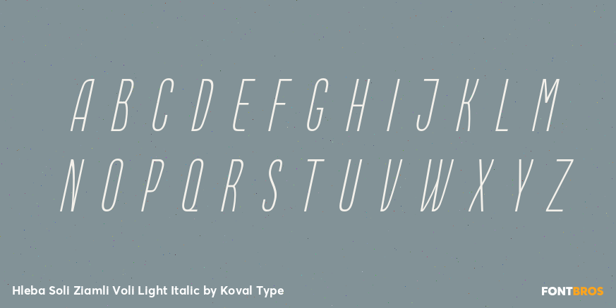 Hleba Soli Ziamli Voli Light Italic Font Poster #2