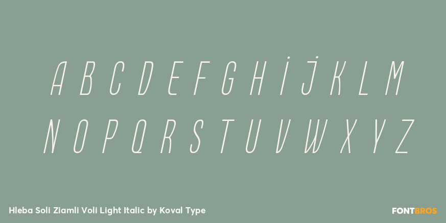 Hleba Soli Ziamli Voli Light Italic Font Poster #3