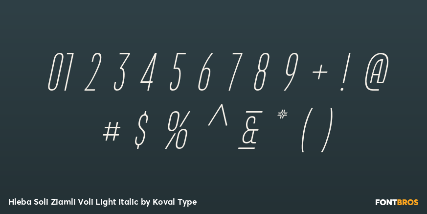 Hleba Soli Ziamli Voli Light Italic Font Poster #4