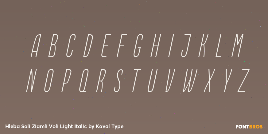 Hleba Soli Ziamli Voli Light Italic Font Poster #1