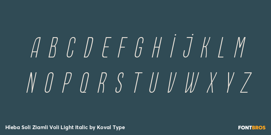 Hleba Soli Ziamli Voli Light Italic Font Poster #1