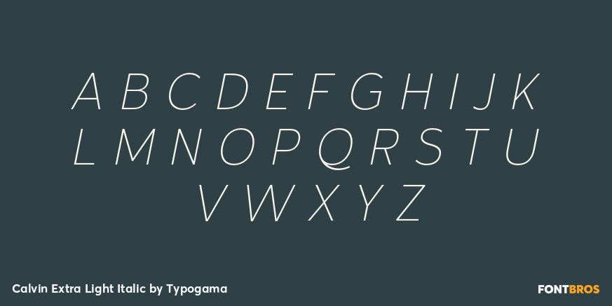 Calvin Extra Light Italic Font Poster #2