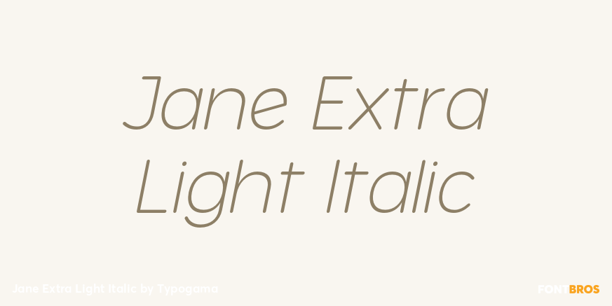 Jane Extra Light Italic Poster