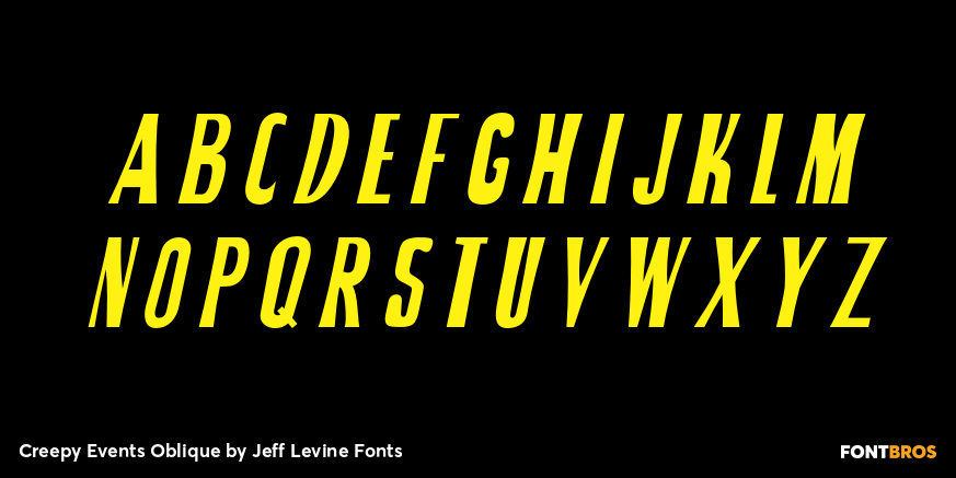 Creepy Events Oblique Font Poster #2
