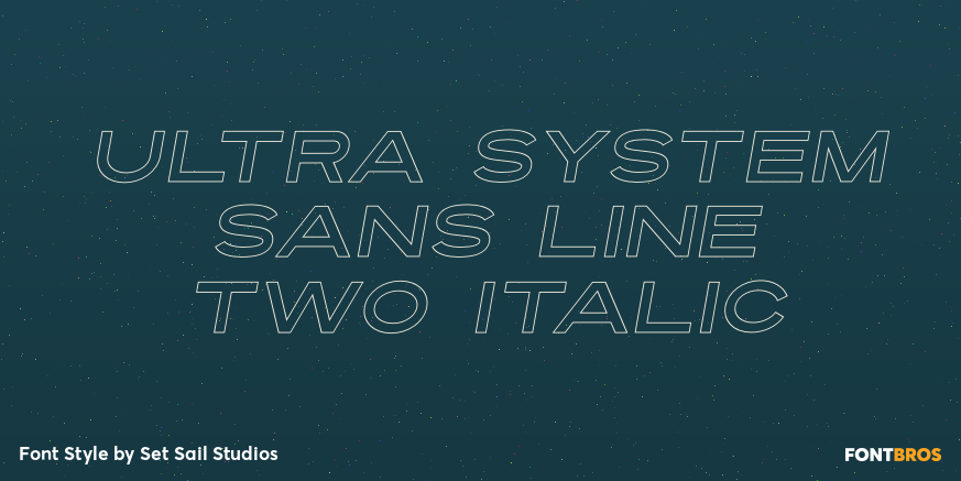 Ultra System Sans Line Two Italic Font Poster #1