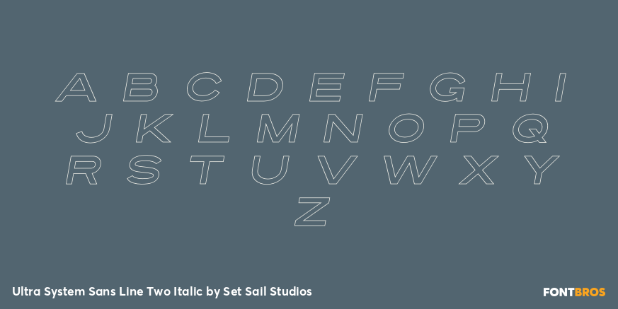 Ultra System Sans Line Two Italic Font Poster #2